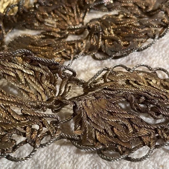 Wire Twisted Stranded Metal Belt/Necklace Unique Rosette Buckle - Picture 5 of 12